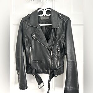 Black Moto Jacket - fake leather but amazing quality
